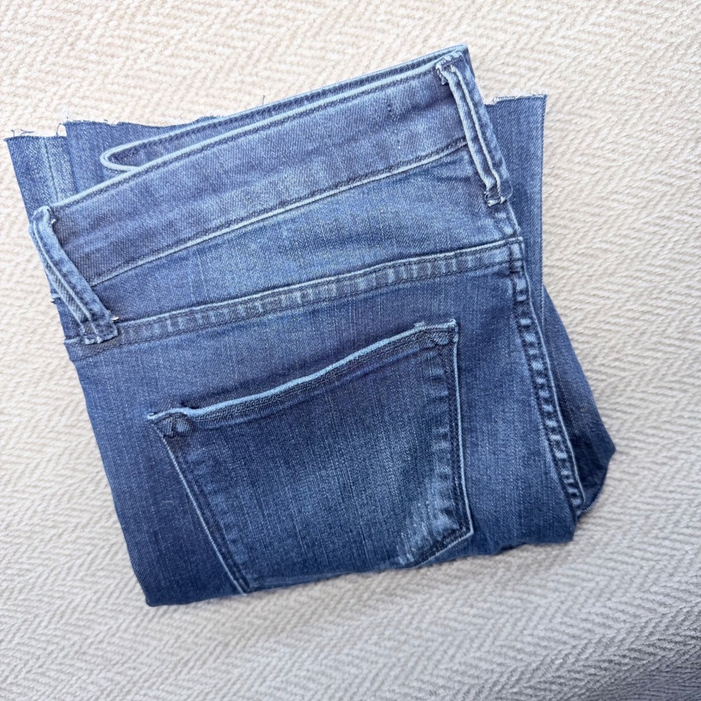 Vervet Jeans 29 Blue Cotton Blend Raw Hem High Rise Stretch Denim